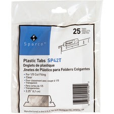 Business Source Plastic Clear Tabs - 25 Tab(s)2.25" Tab Width - Clear Plastic Tab(s) - 25 / Pack