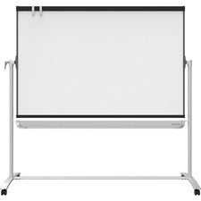 Quartet Magnetic Mobile Presentation Easel - 48" (4 ft) Width x 36" (3 ft) Height - White Painted Steel Surface - Graphite Frame - Assembly Required - 1 Each
