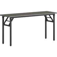 Lorell Folding Training Table - Melamine Top x 60" Table Top Width x 18" Table Top Depth x 1" Table Top Thickness - 30" Height - Assembly Required - Gray
