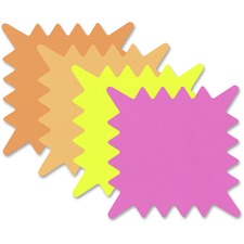 Die Cut Paper Signs, 5.25 X 5.25, Square, Assorted Colors, Pack Of 48 Each