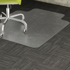 Lorell Low-pile Carpet Chairmat - Carpeted Floor - 48" Length x 36" Width x 0.11" Thickness - Lip Size 10" Length x 19" Width - Vinyl - Clear