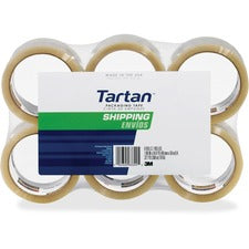 Tartan General-Purpose Packaging Tape - 54.68 yd Length x 1.89" Width - 1.9 mil Thickness - 3" Core - 1.90 mil - Rubber Resin Backing - 6 / Pack - Clear