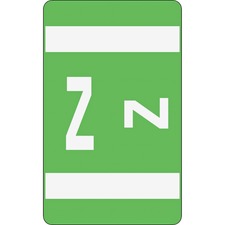 Smead AlphaZ ACCS Color-Coded Labels - "Z" - 1" x 1 5/8" Length - Light Green - 10 / Sheet - 100 / Pack
