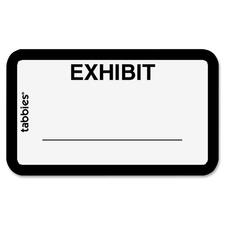 Tabbies Color-coded Legal Exhibit Labels - 1 5/8" x 1" Length - White - 252 / Pack