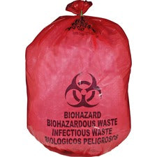 Medegen MHMS Red Biohazard Infectious Waste Bags - 25 gal Capacity - 31" Width x 41" Length - 1.10 mil (28 Micron) Thickness - Red - 50/Box - Office Waste