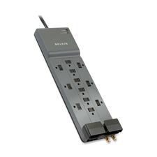 Professional Series Surgemaster Surge Protector, 12 Ac Outlets, 8 Ft Cord, 3,780 J, Dark Gray