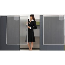 Workstation Privacy Screen, 36w X 48d, Translucent Clear/silver