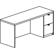 Lorell Prominence 2.0 Gray Elm Laminate Desk Unit - 72" x 24"29" , 1" Top, 0.1" Edge - 2 x File Drawer(s) - Single Pedestal on Right Side - Band Edge - Material: Particleboard - Finish: Thermofused Melamine (TFM)