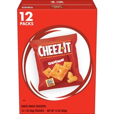 Keebler Cheez-It Original Baked Snack Crackers - Low Fat, Trans Fat Free - Original - 1 oz - 12 / Box
