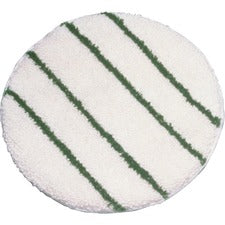 Rubbermaid Commercial Green Strips 17" Carpet Bonnet - 17" Diameter - 1Each x 17" Diameter - White
