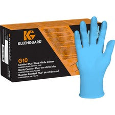 G10 Comfort Plus Blue Nitrile Gloves, Light Blue, Small, 100/box