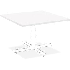 Lorell Hospitality White Laminate Square Tabletop - High Pressure Laminate (HPL) Square, White Top x 36" Table Top Width x 36" Table Top Depth x 1" Table Top Thickness - Assembly Required