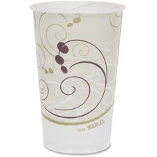 Solo Symphony Cold Paper Cups - 50 / Pack - 16 fl oz - 20 / Carton - White, Brown, Green - Paper - Cold Drink, Milk Shake, Smoothie