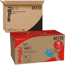 L10 Sani-prep Dairy Towels, Pop-up Box, 1-ply, 10.25 X 10.5, White, 110/pack, 18 Packs/carton