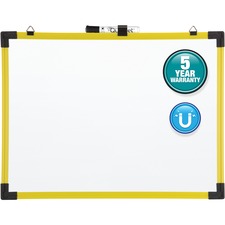 Quartet Industrial Magnetic Whiteboard - 72" (6 ft) Width x 48" (4 ft) Height - White Painted Steel Surface - Bright Yellow Aluminum Frame - Rectangle - Horizontal - 1 Each