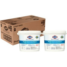 Bleach Germicidal Wipes, 1-ply, 12 X 12, Unscented, White, 110/canister, 2 Canisters/carton