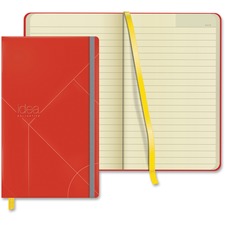 TOPS Idea Collective Hard Cover Journal - 120 Sheets - 5" x 8 1/4" - 0.63" x 5" x 8.3" - Cream Paper - Red Cover - Acid-free, Durable Cover, Ribbon Marker, Elastic Closure, Pocket - 1 Each