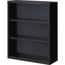 Lorell Fortress Series Bookcases - 34.5" x 13" x 42" - 3 x Shelf(ves) - Black - Powder Coated - Steel - Recycled