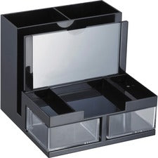 Officemate VersaPlus Desk Organizer - 9 Compartment(s) - 5.5" Height x 6.2" Width x 6.3" Depth - Desktop - Black - Plastic - 1 Each