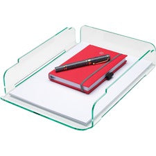 Lorell Single Stacking Letter Tray - Desktop - Durable, Lightweight, Non-skid, Stackable - Clear - Acrylic - 1 Each