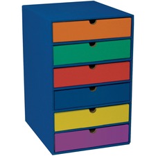 Classroom Keepers 6-Shelf Organizer - 17.8" Height x 13.5" Width x 12" Depth - 70% Recycled - Blue - 1 Each