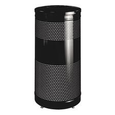 Rubbermaid Commercial Heavy-gauge Steel Receptacle - 25 gal Capacity - 35.5" Height x 18" Width - Steel, Plastic - Black - 1 Each