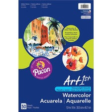 UCreate Watercolor Paper - 12" x 18" - 90 lb Basis Weight - Vellum - 50 / Pack - SFI - Acid-free