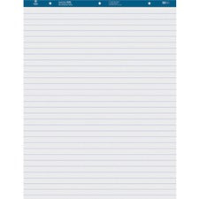 Business Source Standard Ruled Easel Pad - 50 Sheets - 15 lb Basis Weight - 27" x 34" - White Paper - Perforated - 2 / Carton