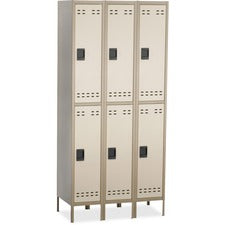 Double-tier, Three-column Locker, 36w X 18d X 78h, Two-tone Tan