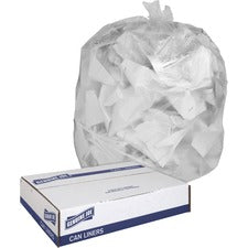 Genuine Joe Clear Trash Can Liners - Medium Size - 30 gal Capacity - 30" Width x 36" Length - 0.60 mil (15 Micron) Thickness - Low Density - Clear - 250/Carton