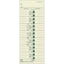 Time Clock Cards, Replacement For 10-800292, One Side, 3.5 X 9, 500/box