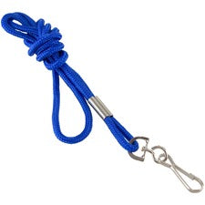 Rope Lanyard, Metal Hook Fastener, 36" Long, Nylon, Blue