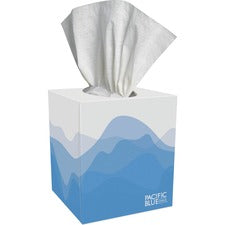 Pacific Blue Select Pacific Blue Select Facial Tissue by GP Pro - Cube Box - 2 Ply - 7.65" x 8.85" - White - Soft, Absorbent - 100 Per Box - 1 Box