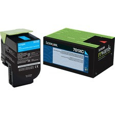 70c1xc0 Return Program Extra High-yield Toner, 4,000 Page-yield, Cyan