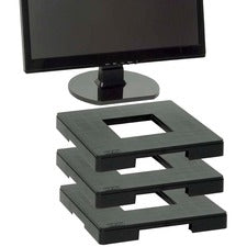 Data Accessories Company MP-106 Ergo Monitor Riser Block - 77 lb Load Capacity - 1.3" Height x 12" Width x 12" Depth - Black - TAA Compliant