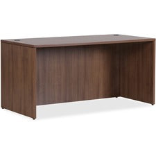 Lorell Essentials Series Walnut Desk Shell - 1" Top, 59" x 29.5"29.5" Desk - Finish: Walnut Laminate