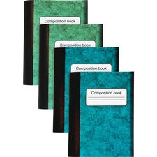 Sparco Composition Books - 80 Sheets - 4.25" x 3.3" - Multi-colored Cover - Sturdy Cover, Durable - 4 / Pack