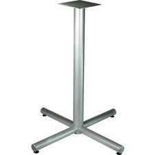 Lorell Silver Bistro-height X-leg Table Base - Metallic Silver X-shaped Base - 40.75" Height x 36" Width - Assembly Required