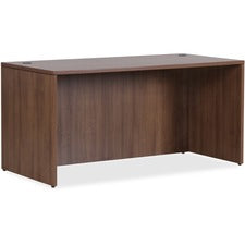 Lorell Walnut Laminate Office Suite Desk Shell - 1" Top, 66.1" x 29.5"29.5" Desk - Finish: Walnut Laminate