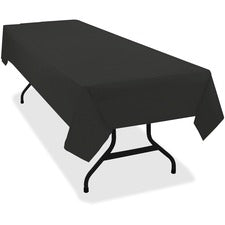 Table Set Rectangular Table Covers, Heavyweight Plastic, 54" X 108", Black, 6/pack