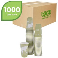 World Art Renewable And Compostable Hot Cups, 16 Oz, 50/pack, 20 Packs/carton