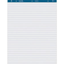 Business Source Standard Ruled Easel Pad - 50 Sheets - 15 lb Basis Weight - 27" x 34" - White Paper - Perforated - 4 / Carton