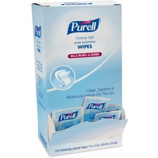 PURELL&reg; Cottony Soft Sanitizing Wipes - 5" x 7" - White - Soft, Moist, Textured, Individually Wrapped - For Hand - 120 Per Box - 1 / Box