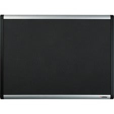 Lorell Black Mesh Fabric Covered Bulletin Boards - 36" Height x 48" Width - Fabric Surface - Black Anodized Aluminum Frame - 1 Each