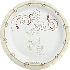 Solo Heavyweight Paper Plates - Symphony - Natural - Paper Body - 125 / Pack