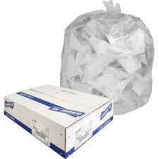 Genuine Joe Economy High-Density Can Liners - Large Size - 45 gal Capacity - 40" Width x 46" Length - 0.39 mil (10 Micron) Thickness - High Density - Translucent - Resin - 250/Carton