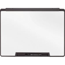 Quartet Motion Cubicle Whiteboard - 24" (2 ft) Width x 18" (1.5 ft) Height - White Melamine Surface - Black Plastic Frame - 1 Each