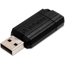 64GB PinStripe USB Flash Drive - Black - 64GB - Black