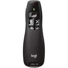 R400 Wireless Presentation Remote With Laser Pointer, Class 2, 50 Ft Range, Matte Black