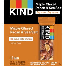 Nuts And Spices Bar, Maple Glazed Pecan And Sea Salt, 1.4 Oz Bar, 12/box